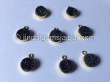 Gold Vermeil Black Druzy Coin Pendant